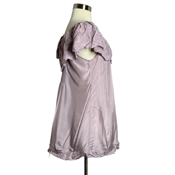 Soft Surroundings Lilac Silk Off The Shoulder Top - Picture 4 of 6